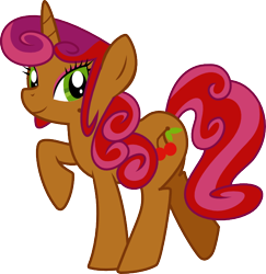 Size: 612x629 | Tagged: safe, artist:cyberglass, derpibooru import, cherry spices, pony, unicorn, g4, cute, female, mare, raised hoof, raised leg, simple background, solo, transparent background