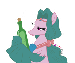 Size: 974x820 | Tagged: safe, artist:nyanysa, derpibooru import, merpony, g4, bottle, cute, female, jewel, simple background, transparent background