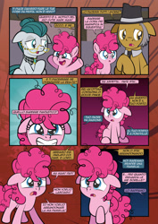 Size: 1920x2715 | Tagged: safe, artist:alexdti, derpibooru import, cloudy quartz, igneous rock pie, pinkie pie, earth pony, pony, comic:how we met (italian), g4, comic, dialogue, female, filly, filly pinkie pie, foal, speech bubble, younger