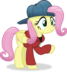 Size: 3059x3287 | Tagged: safe, artist:anime-equestria, derpibooru import, fluttershy, pegasus, backwards ballcap, baseball cap, cap, clothes, female, hat, hoodie, mare, simple background, smiling, solo, transparent background, vector, wings