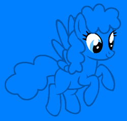 Size: 467x444 | Tagged: safe, artist:rain-approves, artist:spitfirethepegasusfan39, derpibooru import, pegasus, pony, g4, adult blank flank, base used, blank flank, blue background, flying, hooves, male, mr. daydream, mr. men, mr. men little miss, ponified, simple background, smiling, solo, species swap, stallion