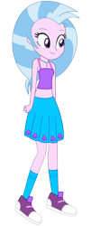 Size: 481x1193 | Tagged: safe, artist:fireluigi29, derpibooru import, edit, silverstream, human, equestria girls, g4, belly button, clothes, equestria girls-ified, female, jewelry, lipstick, midriff, necklace, shoes, simple background, skirt, sneakers, socks, solo, tanktop, transparent background, vector, vector edit
