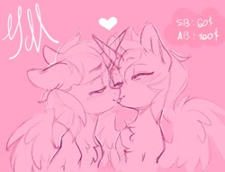 Size: 1668x1273 | Tagged: safe, artist:ls_skylight, derpibooru import, oc, pony, any gender, any race, any species, commission, holiday, kissing, sketch, valentine's day, ych sketch, your character here