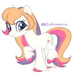Size: 1648x1597 | Tagged: safe, artist:caffeinatedcarny, derpibooru import, light heart, earth pony, pony, g2, g4, colored hooves, g2 to g4, generation leap, redesign, simple background, solo, transparent background, unshorn fetlocks