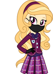 Size: 1547x2160 | Tagged: safe, artist:brokenadam, artist:lyricgemva, derpibooru import, oc, oc only, oc:amber jewel, blonde, blonde hair, clothes, coronavirus, covid-19, crystal prep, crystal prep academy, crystal prep academy students, crystal prep academy uniform, face mask, light skin, mask, pleated skirt, school uniform, simple background, skirt, transparent background