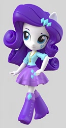 Size: 636x1224 | Tagged: safe, artist:andrew hickinbottom, derpibooru import, rarity, equestria girls, g4, belt, boots, clothes, cute, doll, equestria girls minis, gray background, high heel boots, shirt, shoes, simple background, skirt, solo, toy