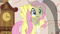 Size: 1280x720 | Tagged: safe, derpibooru import, screencap, discord, fluttershy, draconequus, pony, discordant harmony, g4, fading, transparent