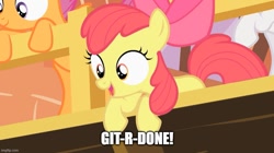 Size: 888x499 | Tagged: safe, derpibooru import, edit, edited screencap, screencap, apple bloom, scootaloo, sweetie belle, g4, the show stoppers, caption, cutie mark crusaders, image macro, imgflip, larry the cable guy, text