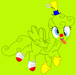 Size: 901x884 | Tagged: source needed, safe, artist:drugzrbad, artist:spitfirethepegasusfan39, derpibooru import, pegasus, pony, g4, adult blank flank, base used, blank flank, clothes, clown, clown nose, clown shoes, derp, flower, flower on hat, flying, funny, funny face, gloves, green background, hat, male, mr. funny, mr. men, mr. men little miss, ponified, red nose, shoes, silly, silly face, simple background, smiling, sneakers, solo, species swap, stallion, tongue, tongue out