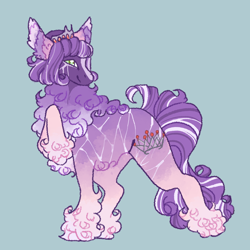 Size: 1500x1500 | Tagged: safe, artist:ghostunes, derpibooru import, diamond tiara, earth pony, pony, g4, alternate design, alternate universe, belly fluff, blaze (coat marking), chest fluff, coat markings, curly hair, curly mane, cute, design, ear fluff, ears, facial markings, female, gradient, gradient body, gradient hooves, happy, hoof fluff, jewelry, leg fluff, looking at you, mare, multicolored mane, multicolored tail, raised hoof, raised leg, redesign, regalia, simple background, smiling, smiling at you, solo, tail, teal background, tiara, unshorn fetlocks, wavy hair