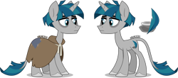 Size: 4000x1752 | Tagged: safe, artist:orin331, derpibooru import, part of a set, stygian, classical unicorn, pony, unicorn, g4, bags under eyes, cloak, clothes, cloven hooves, frown, horn, leonine tail, patch, redesign, simple background, solo, stygian's cutie mark, transparent background, unshorn fetlocks