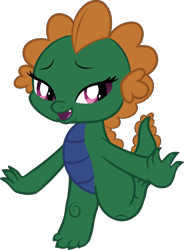Size: 1207x1643 | Tagged: safe, artist:candy meow, derpibooru import, edit, oc, oc only, oc:emziko, dragon, g4, dragon oc, dragoness, eyes open, fangs, female, female oc, high res, non-pony oc, open mouth, raised leg, simple background, solo, transparent background, vector