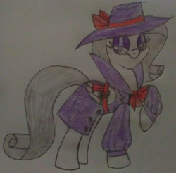 Size: 2310x2277 | Tagged: safe, artist:noi kincade, derpibooru import, oc, oc only, oc:oliver spade, pegasus, pony, clothes, detective, drawing, fedora, female, hat, solo, traditional art, trenchcoat