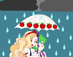 Size: 2073x1624 | Tagged: safe, derpibooru import, spike, human, equestria girls, g4, apple white, cloud, crossover, crossover shipping, ever after high, human spike, humanized, love, rain, raincloud, ship:spikewhite, shipping