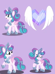 Size: 736x981 | Tagged: safe, derpibooru import, princess flurry heart, alicorn, pony, g4, armor, crown, crystal heart, cute, cutie mark, female, flurrybetes, hair accessory, hoof shoes, jewelry, mare, older, older flurry heart, raised hoof, raised leg, regalia