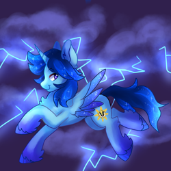 Size: 2048x2048 | Tagged: source needed, safe, artist:needed, derpibooru import, oc, oc:blue thunder, alicorn, lightning, thunderstorm