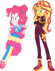 Size: 1965x2520 | Tagged: safe, derpibooru import, edit, edited screencap, editor:homersimpson1983, screencap, pinkie pie, sunset shimmer, human, equestria girls, equestria girls series, g4, sunset's backstage pass!, spoiler:eqg series (season 2), background removed, female, not a vector