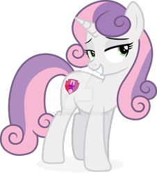 Size: 1920x2120 | Tagged: safe, artist:kojibiose, derpibooru import, sweetie belle, pony, unicorn, g4, cute, deviantart watermark, diasweetes, female, horn, mare, obtrusive watermark, older, older sweetie belle, simple background, smiling, solo, transparent background, watermark