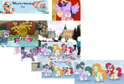 Size: 3201x2169 | Tagged: safe, apple bloom, applejack, fluttershy, maud pie, pear butter, pinkie pie, rainbow dash, rarity, scootaloo, sweetie belle, hearth's warming con, hoof shoes, ice, ice rink, ice skate, ice skates, ice skating, skate, skating, twiligt sparkle