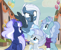 Size: 1806x1492 | Tagged: safe, artist:pastelnightyt, derpibooru import, oc, oc only, oc:diamond sky, oc:frost festival, oc:midnight snowfall, oc:winter wind, pegasus, pony, unicorn, colt, female, foal, half-siblings, horn, male, mare, offspring, parent:double diamond, parent:night glider, parent:party favor