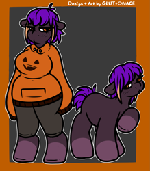 Size: 1671x1905 | Tagged: safe, artist:sexygoatgod, derpibooru import, oc, oc only, oc:pumpkin strudel, anthro, earth pony, pony, clothes, female, hoodie, solo