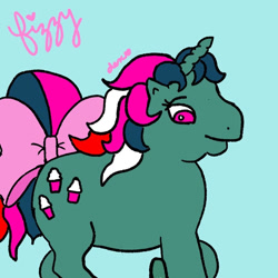 Size: 894x894 | Tagged: safe, artist:robotelectrolytejnz, derpibooru import, fizzy, twinkle eyed pony, unicorn, g1, female, horn, mare