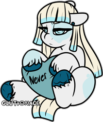 Size: 1516x1791 | Tagged: safe, artist:sexygoatgod, derpibooru import, oc, oc only, oc:glacier heart, earth pony, pony, ear piercing, earring, female, jewelry, piercing, simple background, solo, transparent background, unshorn fetlocks