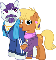 Size: 3017x3218 | Tagged: safe, artist:90sigma, artist:philomenathephoenix, derpibooru import, edit, mr. stripes, ms. harshwhinny, pony, g4, games ponies play, the saddle row review, .svg available, duo, duo male and female, female, high res, male, ship:harshstripes, shipping, simple background, smiling, straight, transparent background, vector, vector edit