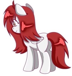 Size: 549x582 | Tagged: safe, artist:caramelsnow, derpibooru import, oc, oc:kira (fl), pegasus, pony, butt, looking down, simple background, solo, three quarter view, white background