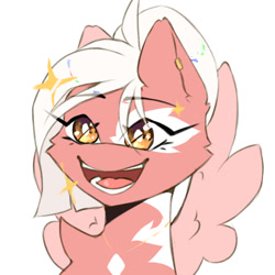 Size: 500x500 | Tagged: safe, artist:glazirka, derpibooru import, oc, oc only, pegasus, pony, bust, portrait, simple background, smiling, solo, white background