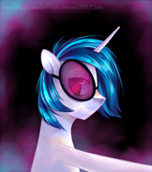 Size: 520x591 | Tagged: safe, artist:pekou, derpibooru import, dj pon-3, vinyl scratch, unicorn, g4, glasses, horn