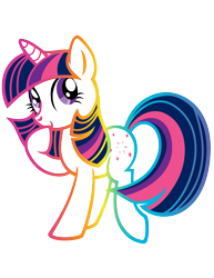 Size: 1583x2048 | Tagged: safe, derpibooru import, twilight sparkle, unicorn twilight, pony, unicorn, g4, cute, female, horn, mare, official, rainbow outlines, raised hoof, raised leg, simple background, smiling, solo, stock vector, transparent background, vector, zazzle