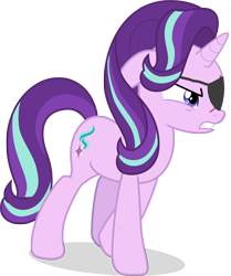 Size: 5454x6528 | Tagged: safe, artist:filmbrony, derpibooru import, starlight glimmer, twilight sparkle, unicorn, g4, alternate universe, disguise, eyepatch, eyepatch (disguise), female, horn, mare, marvel, nick fury, simple background, solo, transparent background, vector