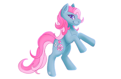 Size: 1980x1280 | Tagged: safe, artist:movie95, derpibooru import, minty, earth pony, pony, g3, female, heart, heart eyes, looking at you, mare, rearing, signature, simple background, smiling, solo, tail, transparent background, wingding eyes