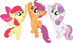 Size: 5091x3000 | Tagged: safe, artist:cloudy glow, derpibooru import, apple bloom, scootaloo, sweetie belle, earth pony, pegasus, pony, unicorn, g4, ponyville confidential, .ai available, cutie mark crusaders, female, filly, foal, horn, simple background, transparent background, vector