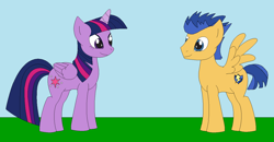 Size: 1342x696 | Tagged: safe, artist:marybethemberjoy49-1, derpibooru import, flash sentry, twilight sparkle, alicorn, pegasus, g4, female, flashlight, male, shipping, straight