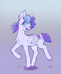 Size: 950x1150 | Tagged: safe, artist:zephyrsplume, derpibooru import, oc, oc only, oc:sweetcloud, pegasus, pony, colored hooves, female, freckles, mare, pegasus oc, short tail, solo, solo female, tail