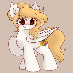 Size: 2048x2048 | Tagged: safe, artist:pudgby, artist:puppie, derpibooru import, oc, oc:bountiful harvest, oc:harvest bounty, pegasus, pony, bat ears, blonde, blonde mane, blonde tail, female, happy, mare, pegasus oc, tail