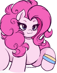 Size: 1601x2048 | Tagged: safe, artist:artmorheart, derpibooru import, pinkie pie, earth pony, pony, g4, adorasexy, bangles, cute, sexy, simple background, smiling, solo, white background