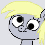 Size: 88x88 | Tagged: safe, artist:xilin, derpibooru import, derpy hooves, pony, g4, 1000 hours in ms paint, cross-eyed, gray background, meme, picture for breezies, silly, silly face, simple background, solo