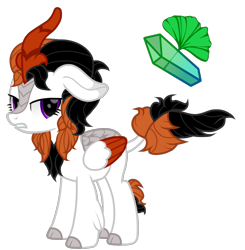 Size: 1943x1980 | Tagged: safe, artist:naoto yazarän, derpibooru import, oc, oc:shizuru biloba, hybrid, kirin, pegasus, pony, horn, parent:autumn blaze, parent:crystal yazarän, simple background, transparent background