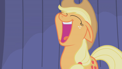 Size: 1280x720 | Tagged: safe, derpibooru import, screencap, applejack, earth pony, pony, boast busters, g4, faic, heyyeyaaeyaaaeyaeyaa, open mouth, solo, volumetric mouth