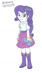 Size: 949x1643 | Tagged: safe, artist:cmara, derpibooru import, rarity, human, equestria girls, g4, boots, high heel boots, shoes, simple background, solo, white background