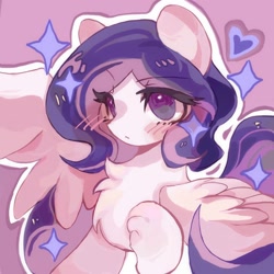 Size: 1600x1600 | Tagged: safe, artist:jojofassbender, derpibooru import, oc, oc only, pegasus, pony, blushing, chest fluff, female, mare, simple background, solo