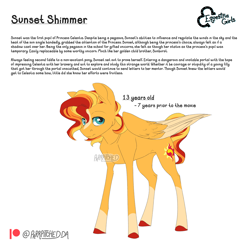 Size: 3104x3056 | Tagged: safe, artist:parrpitched, derpibooru import, sunset shimmer, pegasus, pony, equestria girls, g4, alternate universe, patreon, race swap, redesign, simple background, solo, sunset, white background, wings