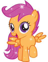 Size: 1583x2048 | Tagged: safe, derpibooru import, scootaloo, pegasus, pony, g4, female, filly, foal, official, open mouth, open smile, raised hoof, raised leg, simple background, smiling, solo, sparkles, stock vector, transparent background, vector, zazzle