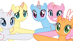 Size: 1920x1080 | Tagged: safe, derpibooru import, editor:modidechaojifensi, pony, base, female, grin, group, looking at you, mare, simple background, smiling, transparent background