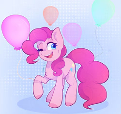 Size: 828x781 | Tagged: safe, artist:greenie-ghost, derpibooru import, pinkie pie, earth pony, g4, balloon, female, solo