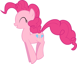 Size: 5453x4559 | Tagged: safe, artist:almostfictional, derpibooru import, pinkie pie, earth pony, pony, g4, .svg available, ^^, eyes closed, female, hopping, mare, open mouth, open smile, simple background, smiling, solo, transparent background, vector