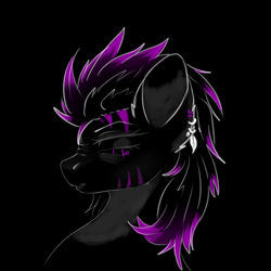 Size: 1000x1000 | Tagged: safe, artist:sheru, derpibooru import, oc, oc only, pony, black background, looking at you, simple background, sketch, solo